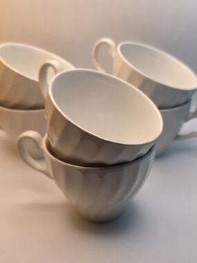 Johnson Brothers Regency Snow White Ironstone Teacups (6)